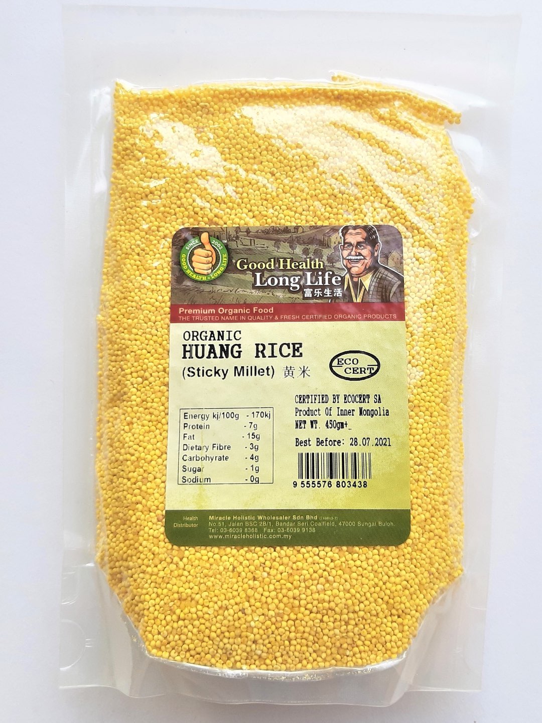 MIRACLE HOLISTIC ORG HUANG MI STICKY MILLET 450G